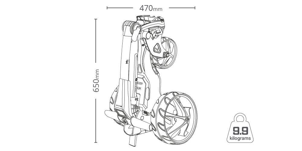Motocaddy M1 folded size