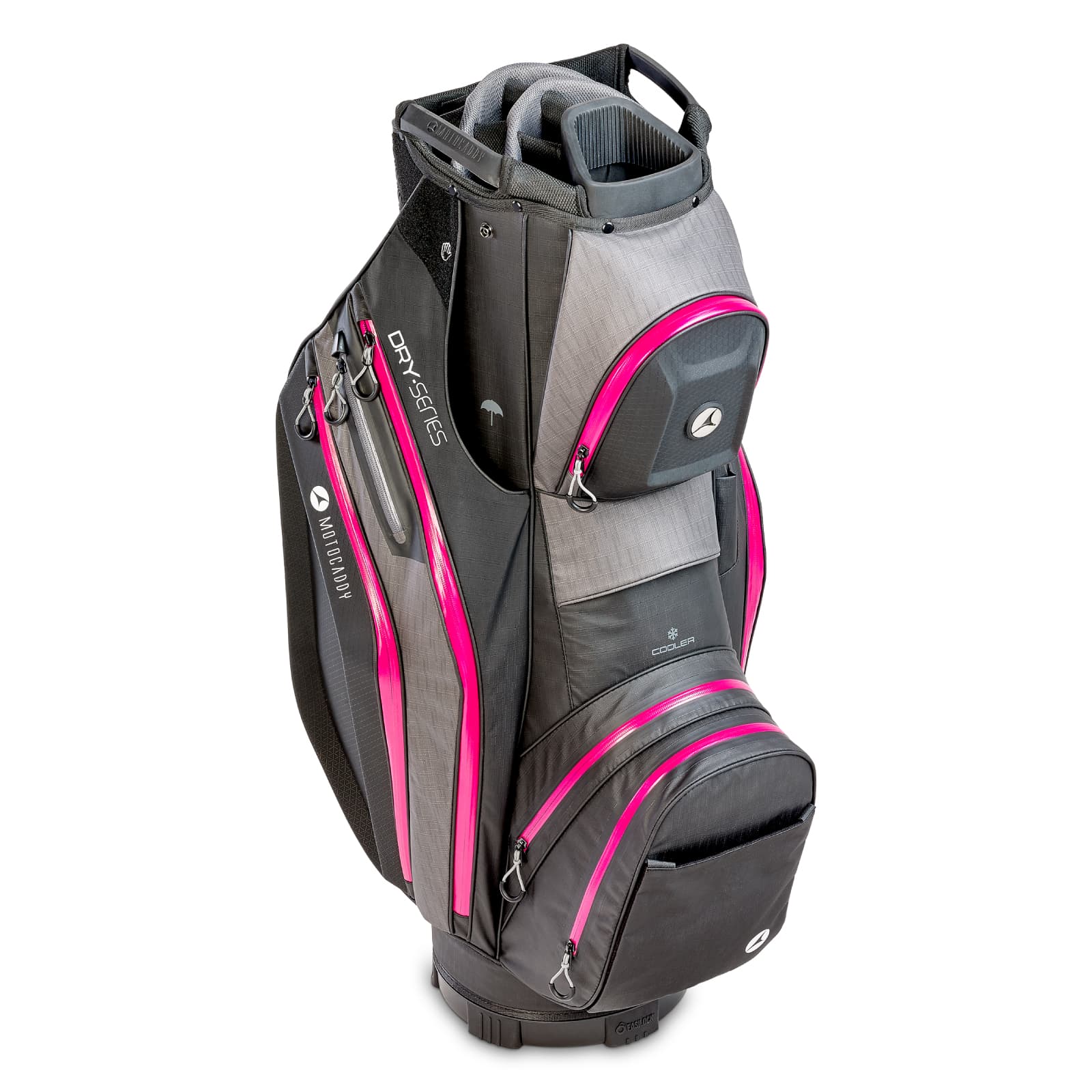 Motocaddy Dry Series Cartbag (21)グレー/ピンク Motocaddy Dry Series Cart Bag | ElectricTrolleys.com
