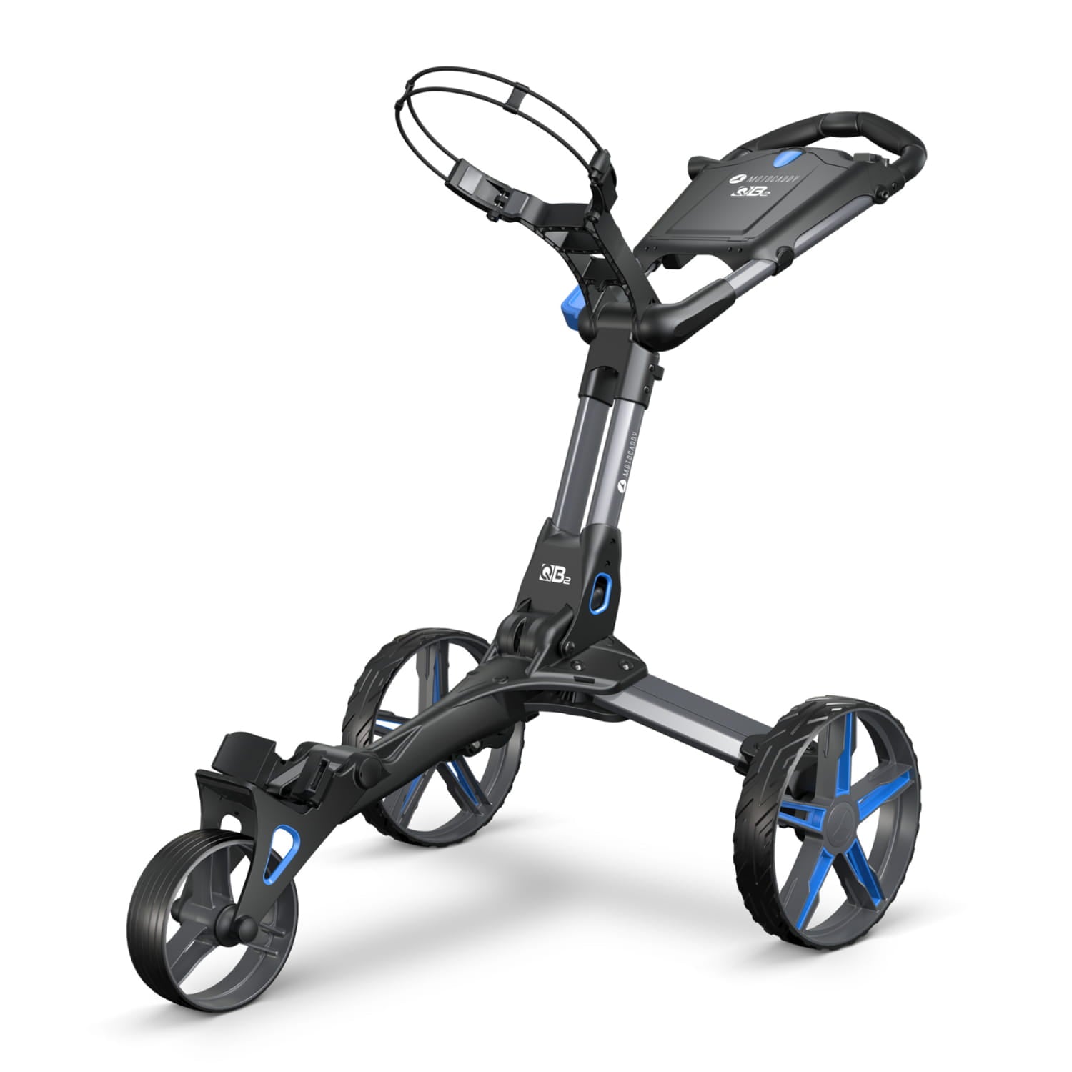 Motocaddy QB2 Push Trolley | Blue | Free Umbrella & Drink Holder
