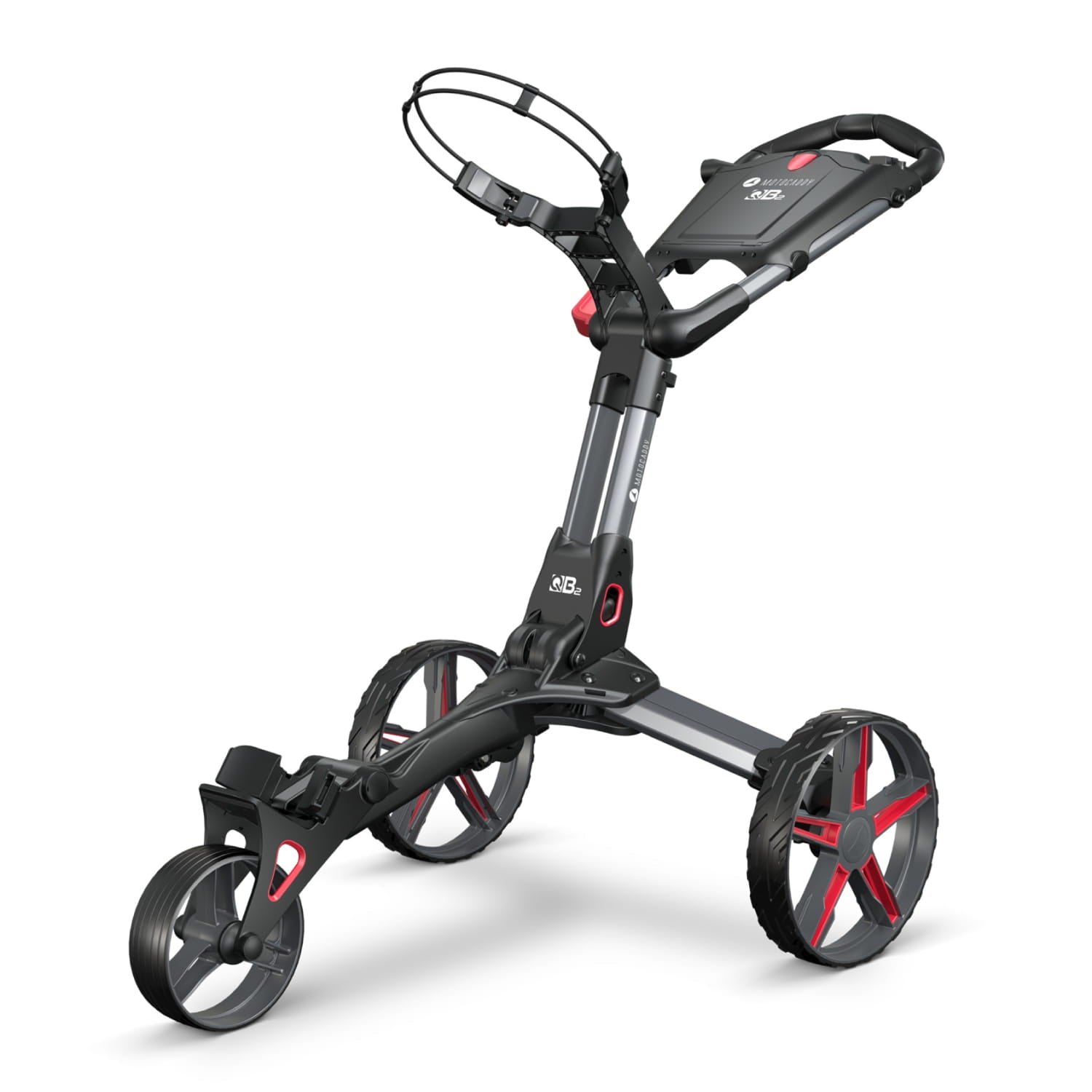 Motocaddy QB2 Push Trolley | Red | Free Umbrella & Drink Holder